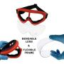 LJDJ Safety Goggles - Pack of 2 - Glasses Adjustable Outdoor Sports Dust-Proof Protection Eyewear Perfect for Foam Game Gun and Blaster (Red + Blue)