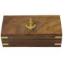 9" Handheld Brass Telescope - Nautical Pirate Spy Glass with Wood Box