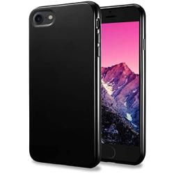 TENOC Phone Case Compatible for New Apple iPhone SE (2nd Generation) 2020 / iPhone 8 / iPhone 7 4.7 Inch, Slim Fit Cases Soft TPU Bumper Protective Cover, Glossy Black