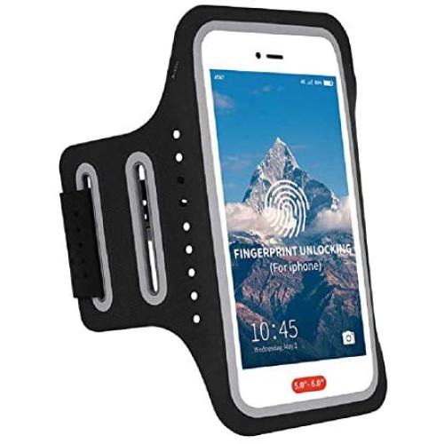 Armband for Phone Running Armband,Arm Holder for Cell Phone iPhone Running Armband 8 Plus 7 XR X iPhone XS Max Armband for Running/Workout/Sports/Exercise/GYM with Fingerprint Touch ID,Key&Card Pouch