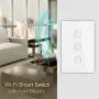 WiFi Smart Wall Touch Light Switch Glass Panel Wireless Remote Control by Mobile APP Anywhere Compatible with Alexa,Timing Function No Hub Required (Wall Switch 3 Gang) WiFi Smart Wall Touch Light Switch Glass Panel Wireless Remote Control by Mobile APP Anywhere Compatible with Alexa,Timing Function No Hub Required (Wall Switch 3 Gang)