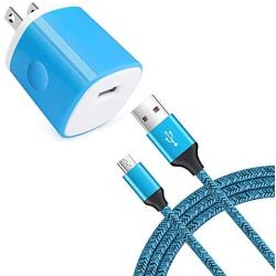 Single Port Wall Charger with USB Cord for Android Phone Compatible for Samsung Galaxy S7/S6 Edge /A10/J7 Prime / J7 v /J7 Sky Pro, Moto E6/E5 Plus/E5 Play/G5S Plus/E4/X/G, LG K10/K20/K30/V10/G3/G2/Q6