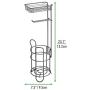 mDesign Freestanding Metal Wire Toilet Paper Roll Holder Stand and Dispenser with Storage Shelf for Cell, Mobile Phone - Bathroom Storage Organization - Holds 3 Mega Rolls - Graphite Gray