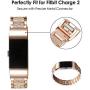 Valchinova Fitbit Charge 2 Band with Bling Rhinestone Adjustable Metal Fitbit Charge 2 Strap Bracelet Replacement Black Silver Rose Gold (Rose Gold)