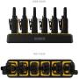 DEWALT DXFRS800 2 Watt Heavy Duty Walkie Talkies - Waterproof, Shock Resistant, Long Range & Rechargeable Two-Way Radio with VOX (6 Pack w/ Gang Charger) (DXFRS800-BCH6)