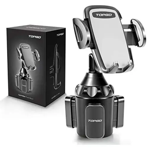 [Upgraded] Car Cup Holder Phone Mount Adjustable Automobile Cup Holder Smart Phone Cradle Car Mount for iPhone 11 Pro/XR/XS Max/X/8/7 Plus/6s/Samsung S10+/Note 9/S8 Plus/S7 Edge(Grey)
