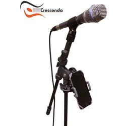 Crescendo CR-30 SlimClip Mic Stand Phone Holder, iPhone Clamp Mount, Guitar Phone Holder, Pole Phone Mount, Microphone, Music, or Drum Stand - for iPhone, Samsung Galaxy or Note, Pixel, any Smartphone