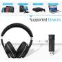 Giveet Wireless Gaming Headset Set w/USB Audio Dongle for PS4 PC, Bluetooth HI-FI Stereo Headphones w/Noise Canceling Mic for Laptop Nintendo Switch, Plug n Play, Fast Connection, No Audio Delay
