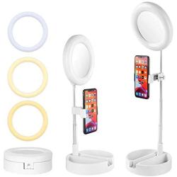 Tabletop 6.2 Ring Light with Stand, Surwit LED Ring Light & Phone Holder for iPhone Android, Ringlight for Live Stream/Makeup/Photography/YouTube Video