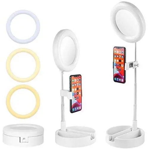 Tabletop 6.2 Ring Light with Stand, Surwit LED Ring Light & Phone Holder for iPhone Android, Ringlight for Live Stream/Makeup/Photography/YouTube Video Tabletop 6.2 Ring Light with Stand, Surwit LED Ring Light & Phone Holder for iPhone Android, Ringlight for Live Stream/Makeup/Photography/YouTube Video