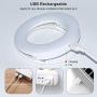 Selfie Ring Light 3 Light Modes, Clip On Phone Camera Selfie LED Fill Light Rechargeable, Adjustable Brightness Selfie Circle Light Compatible for iPhone, iPad, Android, Tablet, Laptop