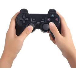 Haihuic PS3 Wireless Controller Dual Vibration Joystick 2.4 GHz Gamepad with Phone Holder for Playstation 3/ PC, Android TV/Type-C Smartphone,