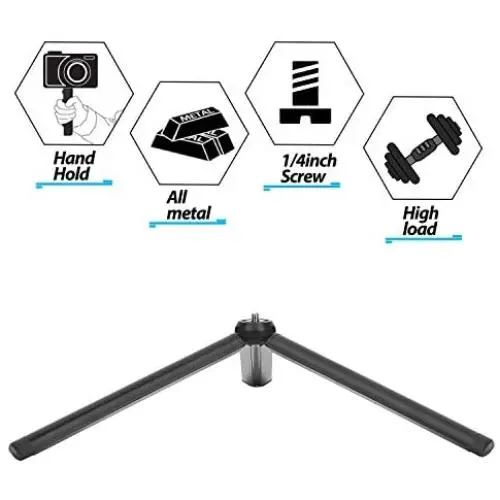 Metal Mini Tripod, Desktop Tabletop Stand Compact Tripod for Smooth 4, Osmo Mobile, Vimble 2, Gimbal Handle Grip Stabilizer and All Cameras (7INCH)