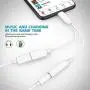 [Apple MFi Certified] Lightning to 3.5 mm Headphone Adapter Dual Ports Dongle Charger Jack&AUX Audio 3.5 mm Earphone Accessory,for iPhone 11/11 Pro/X/8,7 Plus/8 Plug and Play Support All iOS System