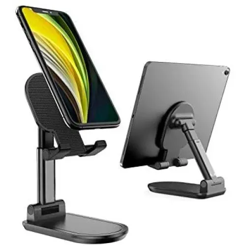 Cell Phone Stand, UXD Foldable Tablet Stand Holder Cell Phone Adjustable Stand for Desk Compatible with Samsung Galaxy iPad Pro iPhone X Xr Xs max All Smartphones (Black) Cell Phone Stand, UXD Foldable Tablet Stand Holder Cell Phone Adjustable Stand for Desk Compatible with Samsung Galaxy iPad Pro iPhone X Xr Xs max All Smartphones (Black)
