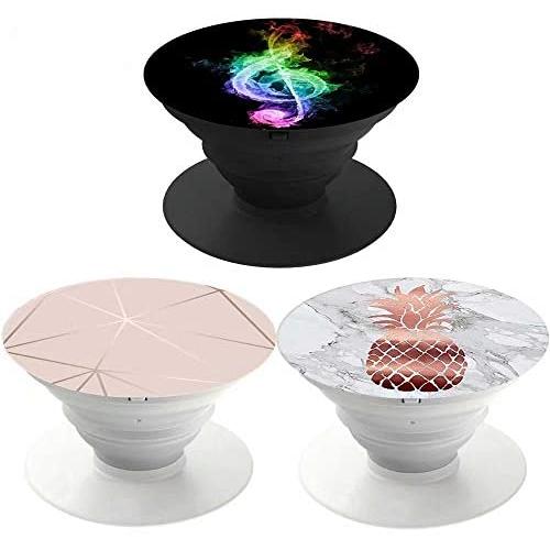 Cell Phones and Tablets Stand (3 Pack) - Music Rose Gold Geometric Marble Pineapple White