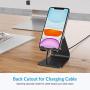 Cell Phone Stand Adjustable, OMOTON Aluminum Desktop Phone Holder Cradle Dock Compatible with All Smartphone iPhone 11 Pro Max Xs Xr X 8 7 6 6s Plus 5 5s 5c, Black