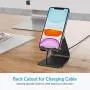 Cell Phone Stand Adjustable, OMOTON Aluminum Desktop Phone Holder Cradle Dock Compatible with All Smartphone iPhone 11 Pro Max Xs Xr X 8 7 6 6s Plus 5 5s 5c, Black