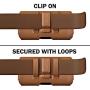 DeBin Galaxy S10+ Plus S8+ Plus S9+ Plus Belt Case, Leather Cellphone Belt Holster Case with Belt Clip Phone Pouch Cover w/Belt Loops for Samsung S10+ S8+ S9+ (Fits Cell Phone with Slim Case On) Brown