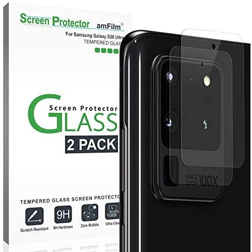 amFilm Back Camera Glass Screen Protector for Samsung Galaxy S20 Ultra Rear-Facing (Back) Camera Protector (2 Pack)