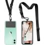 Phone Lanyard Universal Crossbody Cell Phone Lanyards Multifuctional Nylon Patch Adjustable Shoulder Neck Strap Compatible with Most Smartphones(Pure Black)