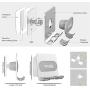 Wall Mount Phone Holder - Tryone Wall Phone Holder Mount with 2Pcs Adhesive Strip,Update Version Wall Phone Mount for Bathroom,Kitchen,Office and More,Compatible with All Phones and Mini Tablet