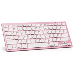 OMOTON Ultra-Slim Bluetooth Keyboard Compatible with iPad 10.2-inch/ 9.7-inch, iPad Air 10.5, iPad Pro 11/12.9, iPad Mini 5/4, iPhone and Other Bluetooth Enabled Devices, Rose Gold