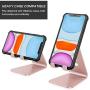 OMOTON Desktop Cell Phone Stand [Updated Solid Version], Advanced 4mm Thickness Aluminum Stand Holder for Switch, Mobile Phone, iPhone 11 Pro Xs Max Xr, Rose Gold