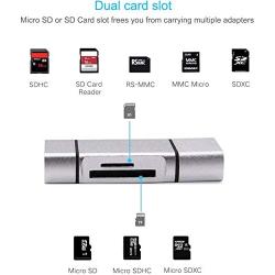 USB SD Card Reader, 3-in-1 USB to SD Card Converter USB OTG Adapter, USB 2.0 Memory Card Reader for Smart Phones/Tablets/PC/Laptop