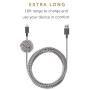 Native Union Night Cable - 10ft Ultra-Strong Reinforced [Apple MFi Certified] Durable Lightning to USB Charging Cable with Weighted Knot for iPhone/iPad (Zebra)