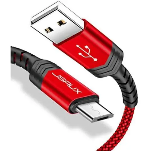 Micro USB Cable Android, JSAUX(2-Pack 6.6FT) Micro USB to USB A High Speed Charger Nylon Braided Cord Compatible with Samsung Galaxy S6 S7 J7 Edge Note 5,LG,Kindle,Xbox,PS4,Camera and More(Red) Micro USB Cable Android, JSAUX(2-Pack 6.6FT) Micro USB to USB A High Speed Charger Nylon Braided Cord Compatible with Samsung Galaxy S6 S7 J7 Edge Note 5,LG,Kindle,Xbox,PS4,Camera and More(Red)