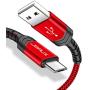 Micro USB Cable Android, JSAUX(2-Pack 6.6FT) Micro USB to USB A High Speed Charger Nylon Braided Cord Compatible with Samsung Galaxy S6 S7 J7 Edge Note 5,LG,Kindle,Xbox,PS4,Camera and More(Red)