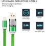 3ft Visible Flowing LED USB Cable Sync Data Fast Charger Cord for iPhone 11/iPhone Xs MAX/XR/ /8/8 Plus/7/7 Plus/6/6 Plus, iPod and iPad and More-with Cell Phone Finger Ring Stand（Green）