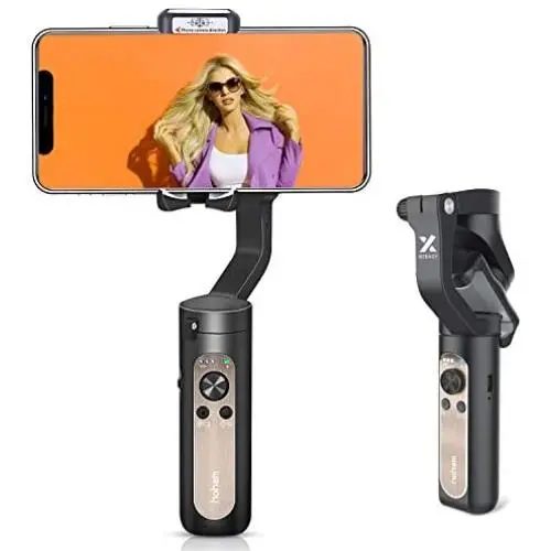 Smartphone Gimbal hohem iSteady X, A Foldable 3-Axis Gimble Stabilizer, with The One-Click Inception and Dolly-Zoom, Supports iOS and Android Smartphones (Black) Smartphone Gimbal hohem iSteady X, A Foldable 3-Axis Gimble Stabilizer, with The One-Click Inception and Dolly-Zoom, Supports iOS and Android Smartphones (Black)