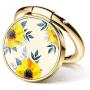 GVIEWIN Cell Phone Ring Holder Finger Kickstand, 180° Rotation Metal Flower Ring Grip for Magnetic Car Mount Compatible with All Smartphones Adhesive to All Phone Cases (Sunflowers/Yellow)
