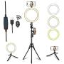 8" LED Selfie Ring Light with Tripod Stand & Phone Holder for Live Streaming & YouTube Video & Vlogs, Dimmable Makeup Ring Light for Photography, Shooting with 10 Brightness Level & 3 Light Modes