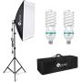 HPUSN Softbox Lighting Kit Photography Studio Light with 20-inch X 28-inch Reflector and 2pcs 85W 5500K E27 Bulb, Professional Photo Studio Equipment for Portrait Fashion Photography Video, etc.