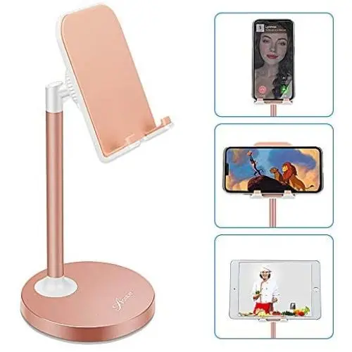 AONKEY Adjustable Cell Phone Stand, Desk Cellphone Holder Compatible with iPhone Xs Max XS XR X 6 6S 7 8 Plus, All Android Smartphone & iPad& Other 7”-13” Tablets AONKEY Adjustable Cell Phone Stand, Desk Cellphone Holder Compatible with iPhone Xs Max XS XR X 6 6S 7 8 Plus, All Android Smartphone & iPad& Other 7”-13” Tablets