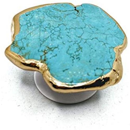 Crystal Phone Grip & Stand: Turquoise Healing Natural Stone Crystal Phone Accessory