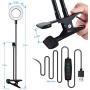 DAVID ROCCO Selfie Ring Light with Flexible Goose Neck Phone Clip 3 Light Modes and 10 Brightness LED Ring Light Compatible with Smart Phone for YouTube, Facebook, Live Stream, Makeup