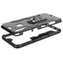 Phone Case for Samsung Galaxy A21 with Tempered Glass Screen Protector Cover and Magnetic Stand Ring Holder Slim Hybrid Hard Cell Accessories Glaxay A 21 21A A21Case GalaxyA21 A215 2020 Cases Black