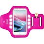 EDX Running Armband Phone Holder for Men & Women, with and Without LED, Compatible with iPhone and Galaxy Smartphones, LED Pink