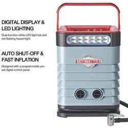 MOTOMASTER Portable Air Inflator-Compressor | Dual Motor 120PSI High Pressure, High Volume | Programmable Digital Display Provides Live Data | DC | For Tires, Bikes, Balloons, Auto, and Balls