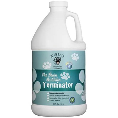 BUBBAS Super Strength Commercial Enzyme Cleaner - Pet Odor Eliminator | Enzymatic Stain Remover | Remove Dog Cat Urine Smell from Carpet, Rug or Hardwood Floor and Other Surfaces (64oz)