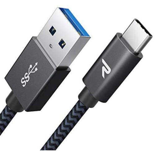 RAMPOW Long USB C Cable 10ft - USB 3.1 Type C Charging Cable - QC 3.0 Fast Charging USB Type C Cable Compatible with Samsung Galaxy S20/S10/S9/S8, LG, Sony, Moto and More - Space Gray