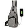 Mens Womens Sling Chest Shoulder Bag Outdoor Travel Crossbody Backpack with USB Charging Port