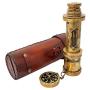 Brass Nautical - 18 inches Antique Telescope/Spyglass Replica in Leather Box (Dollond Londons)