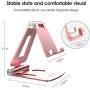 Adjustable Cell Phone Stand, licheers Multi-Angle Cell Phone Holder, Cradle, Dock, Stand Compatible with Nintendo Switch, Phone 11 Pro Xs Max Xr X 8 7 6 6s Plus and 4-7 Inch Devices (Rose Gold)