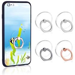 Phone Ring Transparent Cell Phone Ring Holder 360 Degree Rotation 180 Degree Flip Phone Ring Grip Finger Ring Stand Kickstand Compatible Various Mobile Phones or Phone Cases (Transparent)