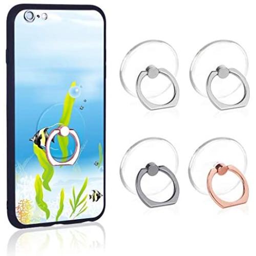 Phone Ring Transparent Cell Phone Ring Holder 360 Degree Rotation 180 Degree Flip Phone Ring Grip Finger Ring Stand Kickstand Compatible Various Mobile Phones or Phone Cases (Transparent)